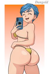 1girls ass big_ass bikini blue_hair breasts bubble_ass bubble_butt bulma_briefs dangold dat_ass dragon_ball dragon_ball_super dragon_ball_super_super_hero taking_picture