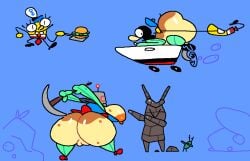 anthro ass big_butt butt_grab dabbing driving duo female fish genitals hand_on_butt male marine meme mrs._puff nickelodeon pufferfish puffy_pussy pussy sheldon_j._plankton smooth_skin spongebob_squarepants spongebob_squarepants_(character) superiorfox