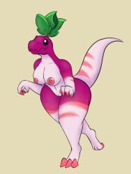 big_thighs breasts carboncopy612 claws dinosaur plant plant_girl plantie plants_vs_zombies tagme tail veloci-radish_(pvz)