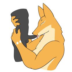 anthro bran-draws-things canid canine duo female fox hi_res human male male/female mammal oral