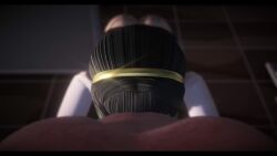 3d :>= animated black_hair blowjob censored dark-skinned_male fellatio forced_oral idolmaster netorare ntr otonashi_kotori rape short_hair sound tagme taka84 video