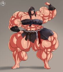 1girls abs bodybuilder dark-skinned_female elden_ring feet female female_only flexing fromsoftware huge_breasts hyper hyper_muscles muscular_female nepheli_loux sirjimb solo