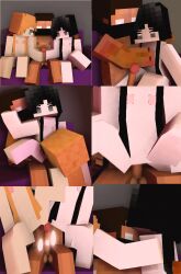 1boy 2girls 2girls1boy 3d adult alex_(minecraft) black_hair brown_hair erect_penis female green_eyes grey_eyes handjob herobrine herobrine_xdjames human humanoid looking_at_partner looking_at_penis male mine-imator minecraft orange_hair parody pussy_licking riding sadako_(minecraft) small_breasts square_head tagme vaginal_penetration white_eyes xdjames