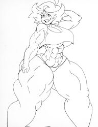 abs absurd_res amanda_o'neill arm_behind_head big_smile incredistar little_witch_academia muscular muscular_female panties smile tank_top tomboy