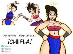 2girls black_hair breasts caulifla chichi chiifla dararakz dragon_ball dragon_ball_super female female_only female_saiyan fusion human hybrid light-skinned_female light_skin saiyan universe_6/universe_7