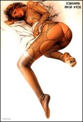 bed hajime_sorayama lingerie original thighhighs underwear