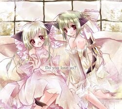 animal_ears cat_ears dress green_hair ichiyou_moka open_mouth original red_eyes smile tail wedding_dress