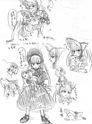 monochrome osakana_(denpa_yun'yun) rozen_maiden shinku sketch suigintou