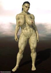 1girls 2022 3d abs black_hair black_pubic_hair extreme_muscles female female_only front_view green_body green_skin huge_breasts muscular muscular_female necrophage nude nude_female orc orc_female pubic_hair short_hair slushe_(website) solo solo_female standing trimmed_pubic_hair tusks