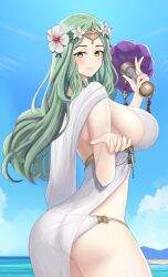 alternate_costume ass bikini breasts desspie female female_only fire_emblem fire_emblem:_three_houses fire_emblem_heroes large_ass large_breasts nintendo official_alternate_costume rhea_(fire_emblem) rhea_(summer)_(fire_emblem) sideboob solo swimsuit white_bikini white_swimsuit