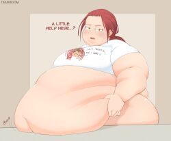 1girls big_breasts chubby chubby_female elden_ring fat fat_fetish fat_rolls female female_only fromsoftware light-skinned_female malenia_blade_of_miquella millicent_(elden_ring) morbidly_obese obese obese_female overweight ponytail red_hair solo solo_female takamoom talking_to_viewer weight_gain