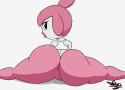 1girls animated ass ass_shake big_ass big_lips black_eyes bubble_butt clothing crop_top fat_ass female female_only huge_ass lipstick looking_at_viewer looking_back medicham nintendo pink_lips pink_lipstick pokémon_(species) pokemon pokethot's simple_background solo solo_female splits tansau thick_lips thick_thighs twerking yoga_pants