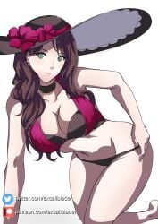 alternate_costume bikini black_bikini black_swimsuit breasts dorothea_arnault dorothea_arnault_(summer) excaliblader female female_only fire_emblem fire_emblem:_three_houses fire_emblem_heroes looking_at_viewer nintendo official_alternate_costume purple_bikini purple_swimsuit solo swimsuit