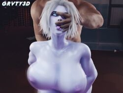 1boy 1girls 3d alien alien_girl areolae athletic_female awoken blue_body blue_eyes blue_skin breast_shake bungie destiny_(game) finger_in_mouth fucked_silly grvty3d hand_in_mouth huge_breasts human human_is_better human_penetrating interspecies light-skinned_female light-skinned_male light_skin looking_up mara_sov rough_sex swaying_breasts tongue_out white_penis white_skin