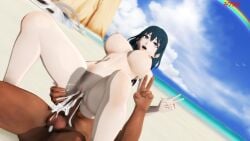 1boy 1girls 3d alternate_breast_size ass beach big_breasts blue_eyes breasts byleth_(fire_emblem) byleth_(fire_emblem)_(female) cum cum_in_pussy cum_inside dark-skinned_male dark_skin female female_focus fire_emblem fire_emblem:_three_houses fucked_silly htr18 interracial large_breasts male medium_hair nintendo nipples nude nude_female ocean open_mouth outdoors pussy sex smile solo_focus straight teal_hair v vaginal_penetration