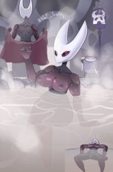 2girls back_muscles backboob black_eyes body_armor breasts cave completely_nude completely_nude_female exposed_breasts female female_only full_body hollow_knight hornet_(hollow_knight) hot_spring hourglass_figure insects multiple_girls muscular muscular_female myla_(hollow_knight) naked naked_female nsf_traffic nsft nude nude_female relaxing sauna spa steam steamy sweat sweatdrop video_games wasp water