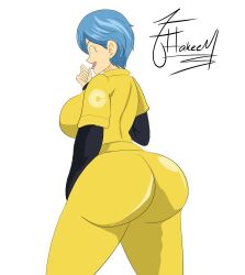 1girls ass back_view big_ass blue_hair breasts bubble_ass bubble_butt bulma_briefs dat_ass dragon_ball dragon_ball_super dragon_ball_super_super_hero hakeem89