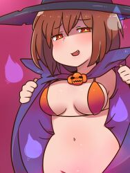 brown_hair chara goodbad963 halloween red_eyes short_hair undertale undertale_(series) white_skin witch_hat