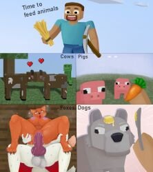 ahe_gao animal_genitalia animal_penis anthro areola balls big_balls big_penis bodily_fluids bovid bovine breasts butter canid canine canine_penis canis cattle creeper_(minecraft) dairy_products domestic_dog domestic_pig duo female female_penetrated food fox fur genital_fluids genitals gorillabulldozer heart hi_res humanoid looking_pleasured male male/female male_penetrating male_penetrating_female mammal meme microsoft minecraft mojang nipples nude orange_body orange_fur penetration penis precum pussy pussy_juice sex steam steve_(minecraft) suid suina sus_(pig) sweat text vaginal_penetration vaginal_penetration video_games xbox_game_studios