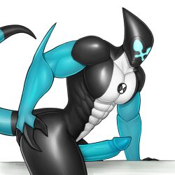 1boy alien ben_10 blue_skin boner cartoon_network circumcised erect_penis erection hard_on kappibara kineceleran male male_only masked muscles muscular muscular_male penis_out tail thick_thighs xlr8