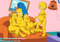 1boy 3girls 4_fingers 4_toes 5:7 artist_name bart_simpson beer_belly blonde_hair blonde_hair_female blonde_hair_male blue_hair blue_hair_female breasts brother_and_sister brown_hair_female edna_krabappel hairless_pussy harem incest lisa_simpson long_blue_hair long_hair long_hair_female marge_simpson mother_and_daughter mother_and_son multiple_girls multiple_pregnancies paint pimp pregnant pregnant_mother_and_daughter pussy short_blonde_hair short_brown_hair short_hair short_hair_male smile smiling_at_another sofa teacher_and_student the_dark_mangaka the_simpsons triple_pregnancy