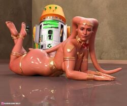 1girls 2022 3d belit droid fanart female indoors looking_at_viewer moxa_(belit) nude nude_female robot slushe_(website) star_wars twi'lek