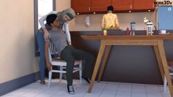 1boy 1girls 2020 3d clothed clothed_sex clothing female handjob handjob_under_clothes hijab indoors losekorntrol male slushe_(website) stealth_sex