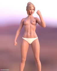 1girls 2022 3d abs anna_v_(belit) belit blonde_hair blush female female_only medium_breasts original original_character panties short_hair simple_background slushe_(website) solo solo_female standing