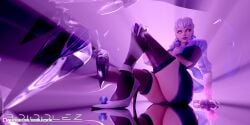 1girls 2022 3d 3diddlez breasts claws clothed clothing earrings evelynn fanart female female_only high_heels k/da_evelynn k/da_series large_breasts league_of_legends seated sitting skirt slushe_(website) solo solo_female succubus