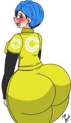 1girls alternate_ass_size alternate_breast_size ass big_ass big_breasts blue_hair blush breasts bulma_briefs bulma_briefs_(dragon_ball_super_superhero) dragon_ball dragon_ball_super dragon_ball_super_super_hero female huge_ass huge_breasts large_breasts milf mother mr.lewd solo wide_hips