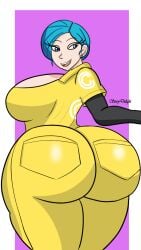 1girls ass big_ass big_breasts blue_hair breasts bubble_ass bubble_butt bulma_briefs dragon_ball dragon_ball_super dragon_ball_super_super_hero huge_ass storydelight