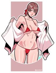 art_of_fighting asian asian_female bikini female female_only king_of_fighters pululon snk solo tomboy yuri_sakazaki