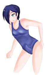 1futa blue_eyes blue_hair blush breasts bulge futanari hand_on_ass penis plum_tea rei_yukimura_(plum_tea) saintxtail small_breasts sprite sprite_art sukumizu swimsuit transparent_background