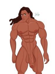 1boy abs bara biceps big_chest big_cock big_pecs big_penis blueboybara bulging_biceps caucasian caucasian_male disney dreadlocks flaccid flaccid_penis huge_chest huge_cock huge_pecs long_hair looking_at_viewer male male_only muscle_growth muscles muscular muscular_male pecs smooth_chest smooth_skin solo solo_male tarzan_(1999_film) tarzan_(character) thick_thighs uncut veiny_penis