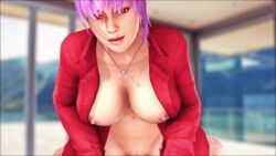 1boy 1girls 3d animated areola areolae ayane_(doa) bangs bouncing_breasts breasts cleavage cowgirl_position dead_or_alive duo duo_focus erection feet female highres large_breasts large_penis light-skinned_female looking_at_viewer male moaning necklace nipples open_shirt penis pov purple_hair pussy red_eyes sex shaved_pussy sound sound_effects source_filmmaker spizzy straight tecmo thick_ass thick_thighs vaginal vaginal_penetration vaginal_sex video voluptuous wide_hips