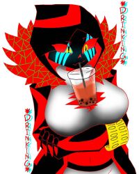 1girls 2d artist_request drink drinking female female_only female_sans godverse humanoid rule_63 sans solo tagme tagme_(artist) undertale undertale_(series) undertale_au virus_404