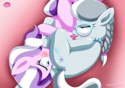 2girls 69 69_position bbmbbf blush diamond_tiara_(mlp) equestria_untamed female female/female female_only friendship_is_magic glasses hasbro licking licking_pussy my_little_pony palcomix pussy sex silver_spoon_(mlp) tongue tongue_out yuri