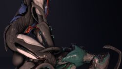 1boy 1boy1girl 1girls 3d anal artist_request big_balls biomechanical blank_background digital_extremes face_out_of_frame femboy_on_female femboydom feminine from_behind grabbing_hips mounting nezha_(warframe) nyx_(warframe) questionable_consent sfm video_game_character video_games warframe