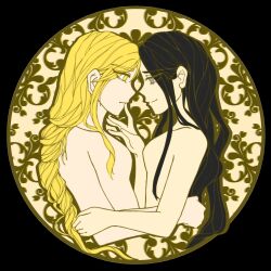 2girls ambiguous_couple breasts elden_ring female female_only fromsoftware kissing multiple_girls nude nude_female queen_marika_the_eternal rennala_queen_of_the_full_moon virgo0911 wholesome yuri