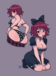 1girls big_ass big_breasts bra breasts bubble_butt cleavage dress erect_nipples erect_nipples_under_clothes female female_only freckles gothic_lolita hairbow kim_pine kneehighs large_breasts light-skinned_female megrocks nipple_bulge panties polka_dot_panties red_hair scott_pilgrim short_red_hair solo solo_female tagme tongue_out underwear