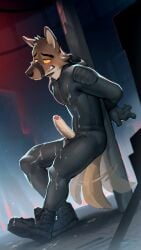 1boy anthro black_eyes bound canid canine canis canyne_khai cum cum_on_legs cum_on_self dreamworks foreskin fur furry furry_only grey_body grey_fur half-closed_eyes hands_tied male male_only mammal mr._wolf_(the_bad_guys) penis shoes solo suit tail tail_wagging the_bad_guys thick_eyebrows tied_hands veiny_penis wolf wolf_boy wolf_ears wolf_tail yellow_sclera