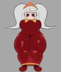 ashley_(warioware) big_breasts dress lemonadepikachu mario_(series) menacing red_dress red_eyes tagme thick_thighs twintails wario_(series) warioware white_hair wide_hips