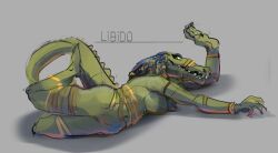 ammit ammit_(moon_knight) anthro bandage black_hair braided_hair breasts crocodile crocodilian crocodylid deity egyptian_mythology female hair hi_res libido lying marvel marvel_cinematic_universe middle_eastern_mythology moon_knight_(series) mythology nipples nude on_side reptile scalie solo teeth