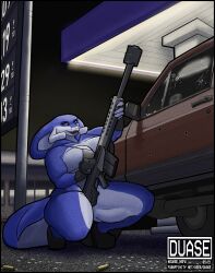 1girls 50_cal anthro anti-materiel_rifle big_breasts breasts cobray_(duase) duase female gun no_humans reptile snake tagme