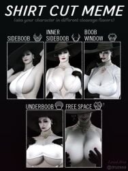 1girls 3d alcina_dimitrescu artist_name big_breasts black_hair breasts bursting_breasts capcom cleavage collage female female_only giantess hourglass_figure huge_breasts humanoid large_breasts lewd_aria light-skinned_female mature mature_female meme milf mutant pale-skinned_female pale_skin resident_evil resident_evil_8:_village shiny_skin shirt_cut_meme solo sun_hat tall_female thick vampire villainess voluptuous yellow_eyes