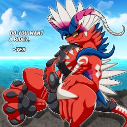 animal_genitalia anthro blush dragon genitals hi_res koraidon legendary_pokemon male male_only nintendo paradox_pokemon pawpads paws pawzzhky penis pokémon_(species) pokemon pokemon_(species) pokemon_sv presenting scalie solo tongue video_games