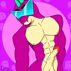 2022 big_penis born_bad_buzz_(brawl_stars) brawl_stars buzz_(brawl_stars) dani_(artist) dinosaur humanized microphone muscular non-human penis rock straight supercell tagme