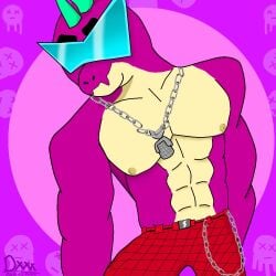 2022 born_bad_buzz_(brawl_stars) brawl_stars buzz_(brawl_stars) dani_(artist) dinosaur humanized microphone muscular non-human rock supercell tagme