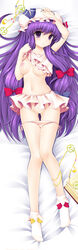 anklehighs breasts dakemakura-koubou dakimakura feet frilled_legwear frilled_socks long_hair lying panties patchouli_knowledge purple_eyes purple_hair pussy socks source_request tagme touhou turn_cuff_socks uncensored underwear white_socks