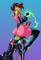 1futa 2005 ass bodysuit breasts brown_hair bulge cameltail curvaceous dildo domon_kasshu facesitting futadom futanari g_gundam gundam hairband huge_breasts human intersex large_breasts latex latex_futa latex_gloves legs light-skinned_futanari light_skin long_legs mimasaka_hideaki mobile_trace_suit penis pilot_suit rain_mikamura short_hair sitting_on_person thighs uncensored